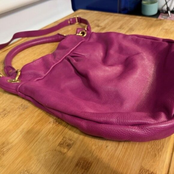 Vintage Y2K Marc Jacobs Raspberry Hillier Leather Hobo Bag - Picture 14 of 16
